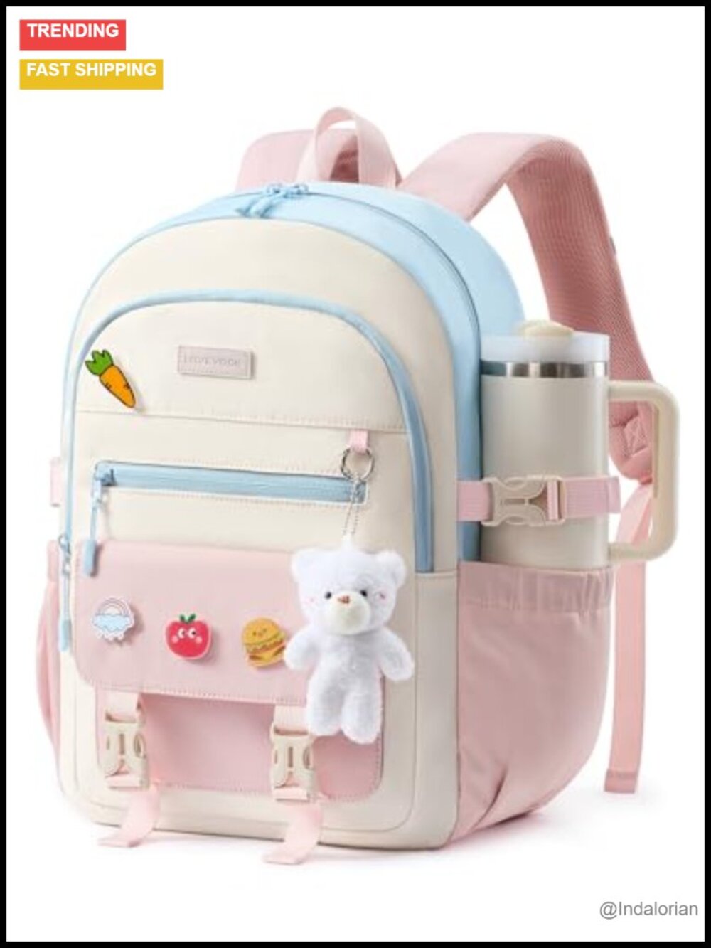 Water-Resistant School Backpack for Teen Girls, 30L Bookbag with 15.6 Inch
